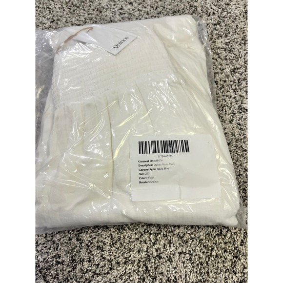 Quince Cream Maxi Skirt with Smocked Waist and Ruffle Hem - Picture 2 of 6